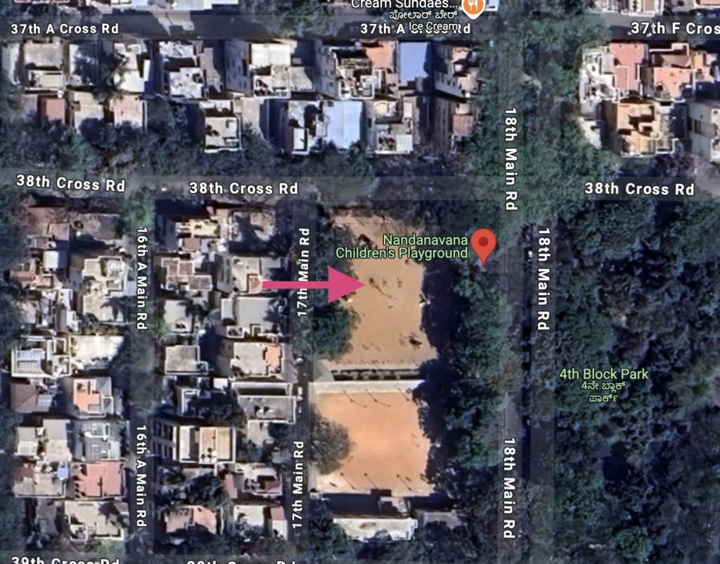 google maps image of park in bengaluru